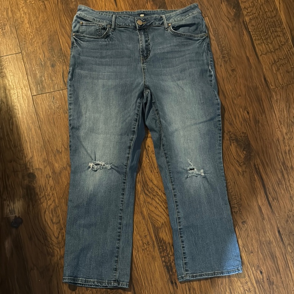 Classic Blue Distressed Women's Jeans